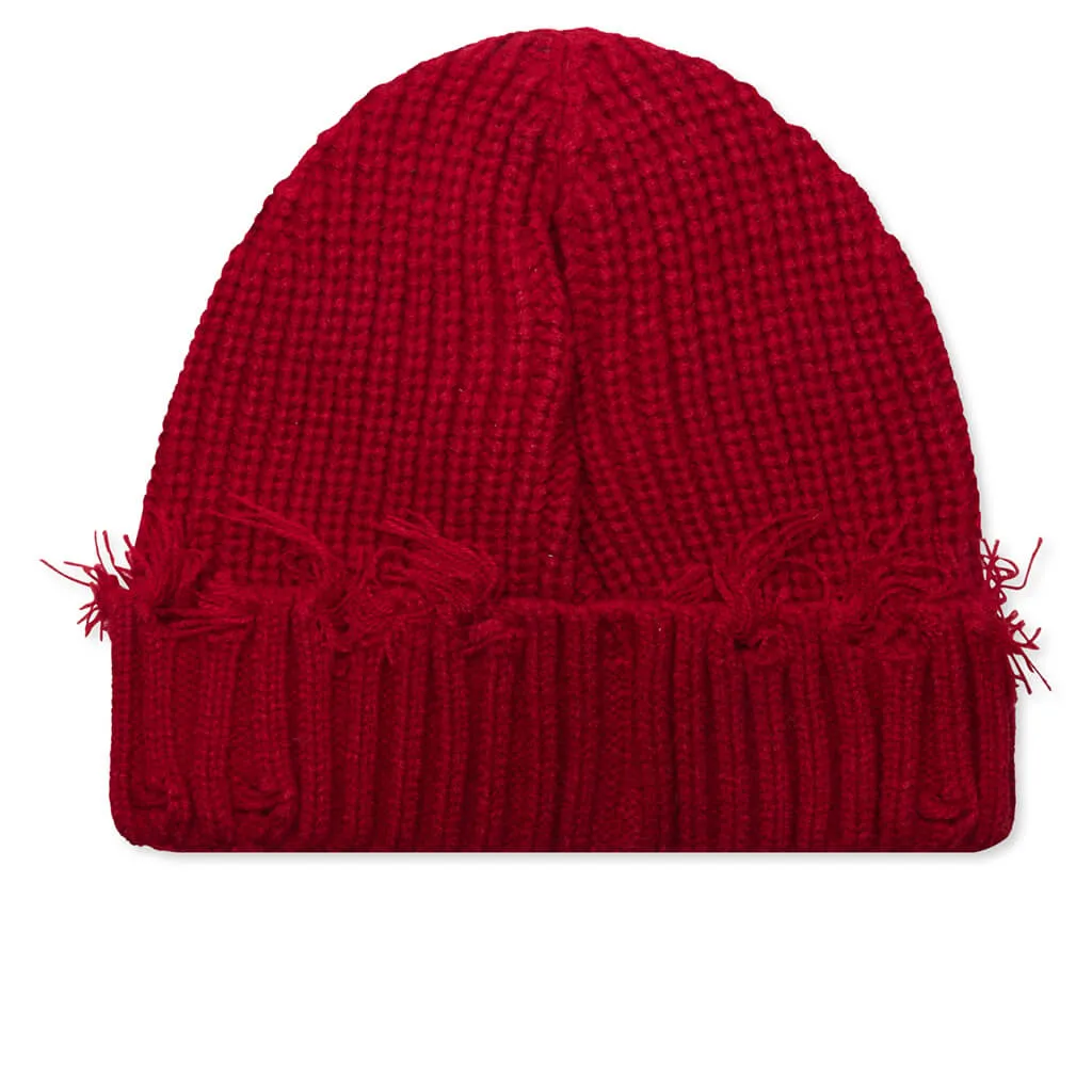 PXP Fisherman Beanie - Brick Red/White